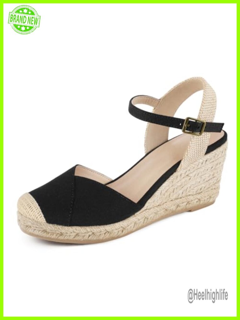 Womens Espadrille Wedge Sandals Closed Toe Platform Summer Shoes Buckle